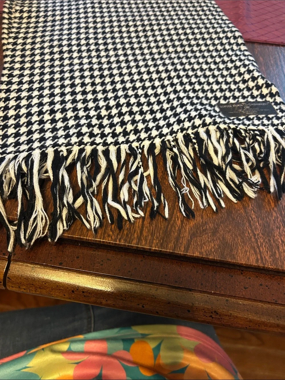Black & White Houndstooth Scarf - SOFTER THAN CASHMERE